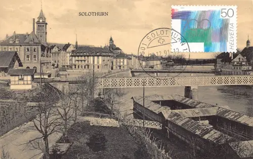 L300 Schweiz Solothurner Brücke Vintage Postkarte