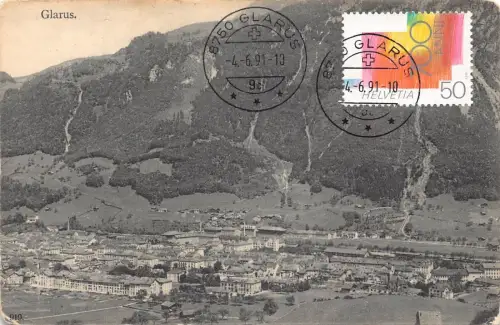 L298 Schweiz Glarner Berg Vintage Postkarte