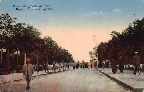 A854 Bulgarien Varna Jardin de mer Garten Vintage Postkarte