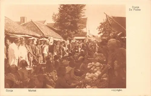 Indonesien Djocja Yogyakarta Markt Vintage Postkarte