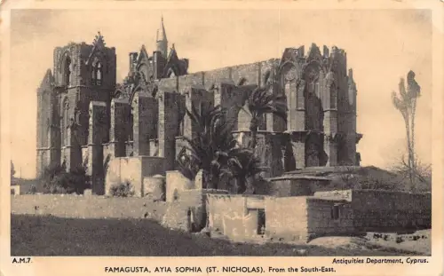 Zypern Famagusta Ayia Sophia Nikolaus Süd Ostansicht Vintage Postkarte