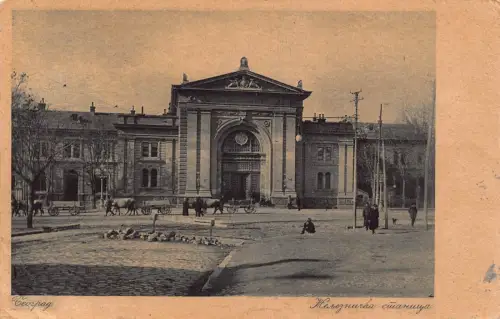 L086 Serbien Belgrad 1919 Bahnhof Postkarte