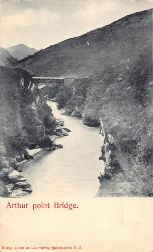 B602 Neuseeland Arthur Point Bridge Vintage Postkarte
