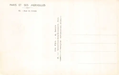 A234 Frankreich Rue de Rivoli Paris Autos Oldtimer Postkarte