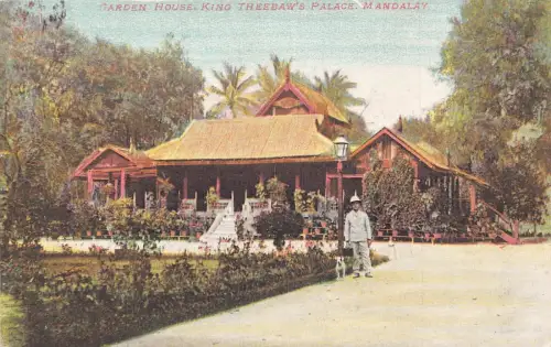 L255 Burma Myanmar Mandalay Gartenhaus König Theebaws Palast Postkarte