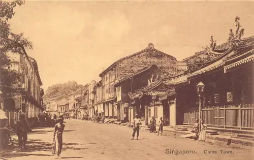 L254 Singapur China Stadt Geschäfte Handel Postkarte