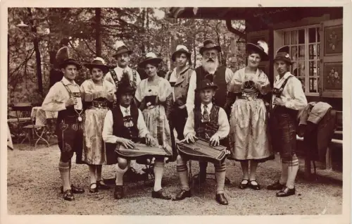 A125 RPPC D'Waxlstoana Gesang Jodler Schuhplatter Trupe Musiker Ethno Postkarte