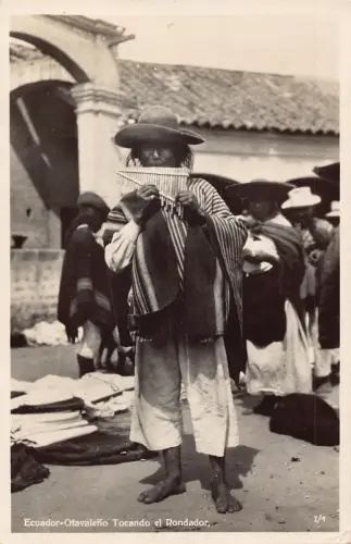 Ecuador Otavaleno Tocando el Rondador Panflöte 1941 Echtfoto Vintage Postkarte