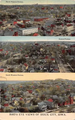 A861 US Vogelperspektive von Sioux City Iowa Vintage Postkarte