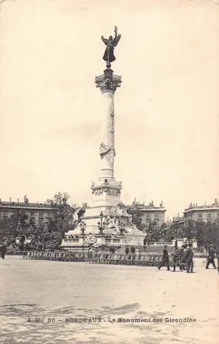 A841 Frankreich Bordeaux Monument des Girondins Vintage Postkarte