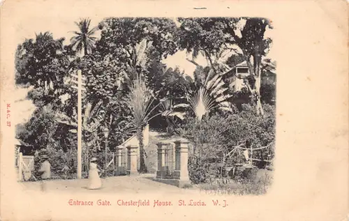 A865 St Lucia Eingangstor Chesterfield House Vintage Postkarte