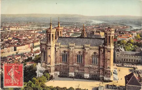 L131 Frankreich 1923 Lyon Fourviere et Panorama Tour Metallique Vintage Postkarte