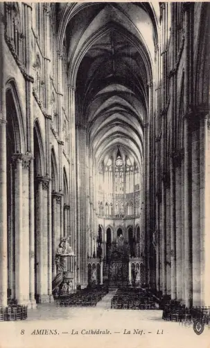 C001 Frankreich, Amiens-La Cathedrale Vintage Postkarte