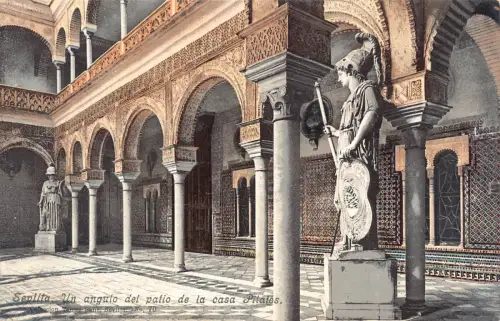 A868 Spanien Sevilla Un Angulo del Patio de casa Pilatos Sevilla Vintage Postkarte