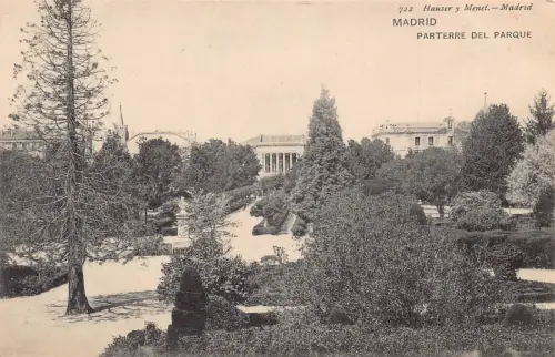 A868 Spanien Madrid Parterre del Parque Park Vintage Postkarte