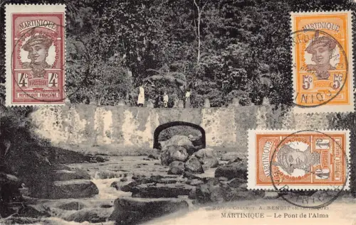 B157 Martinique Pont de l'Alma Brücke Vintage Postkarte