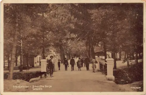B139 Serbien Arandjelovac 1932 Bukovicka Banja Setaliste Park RPPC Postkarte