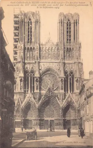 C096 Frankreich Reims Kathedrale Vintage Postkarte
