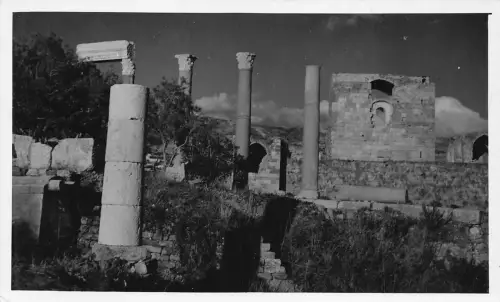 B015 Libanon Byblos Gebal Ruinen RPPC Vintage Postkarte