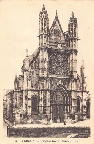 C094 Frankreich Vernon L'Eglise Notre Dame Vintage Postkarte