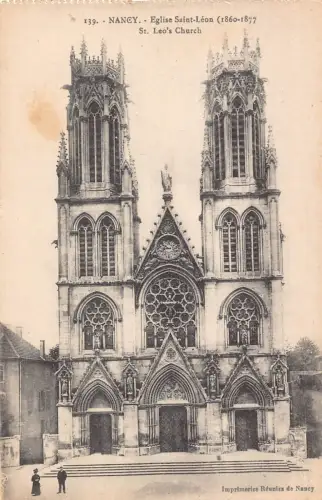 C097 Frankreich Nancy Eglise Saint Leon Vintage Postkarte