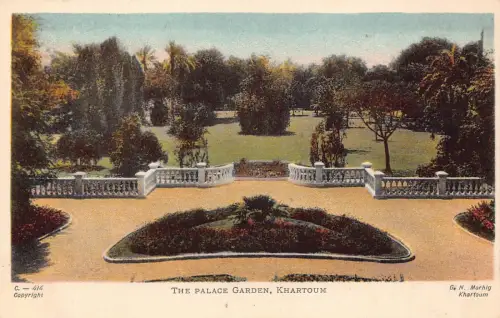 B158 Sudan Der Palastgarten Khartum Vintage Postkarte