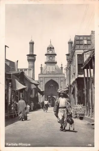 B140 Irak Kerbela Moschee Ureinwohner Mann Ethnisch RPPC Postkarte