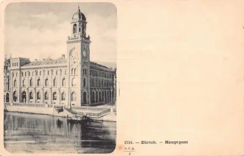 A638 Schweiz Zuerich Hauptpost Post Vintage Postkarte