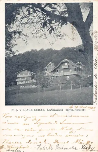 A641 Schweiz 1902 Lausanne Hotel Pension Vintage Postkarte