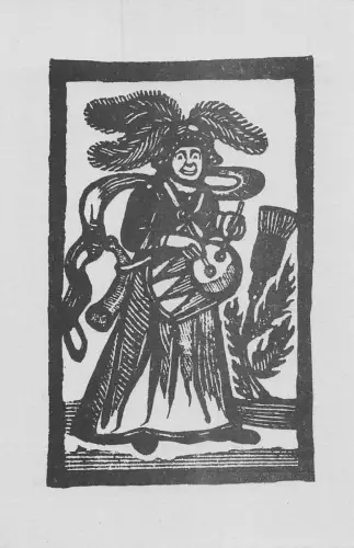 A641 Musiker spielt Trommel English Folk Dance and Song Society Vintage Postkarte