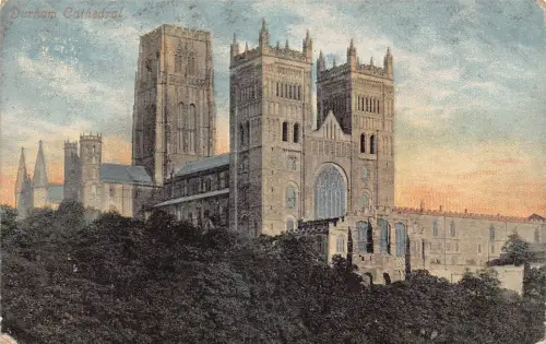 B144 England Durham Cathedral Vintage Postkarte