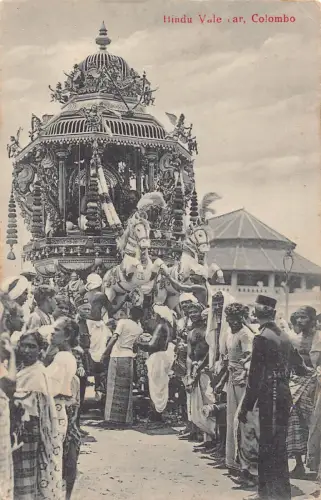 B431 Ceylon Sri Lanka Hindu Tal Auto Zeremonie Colombo Ethnische Postkarte