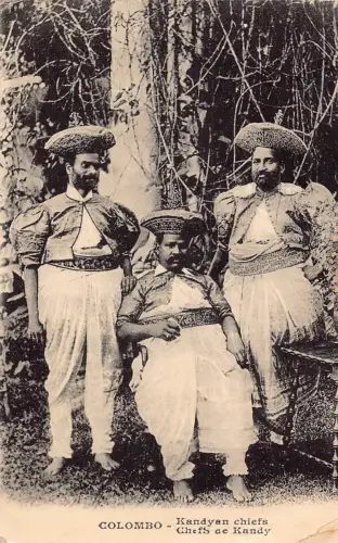 B431 Ceylon Sri Lanka 1923 Kandyan Chiefs Natives Colombo Ethno Postkarte