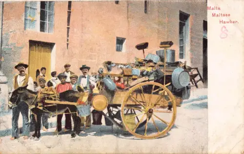 L550 Malta Malteser Hawker Straßenverkäufer Vintage Postkarte