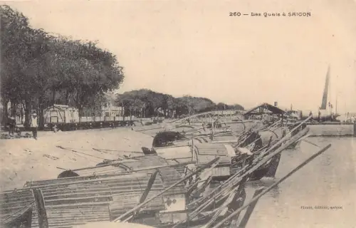 L550 Vietnam Saigon Ho Chi Minh Stadt Boote Dock Bereich Vintage Postkarte