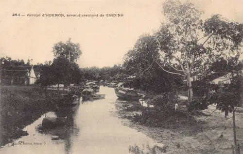 L550 Vietnam Arroyo d'Hoemon Giadinh Bezirk Boote Vintage Postkarte