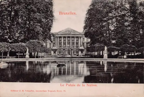 Belgien Bruxelles Brüssel Palais de la Nation Vintage Postkarte