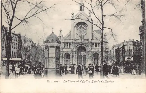 Belgien Bruxelles Brüssel Place Eglise Sainte Catherine Casino Schild Postkarte