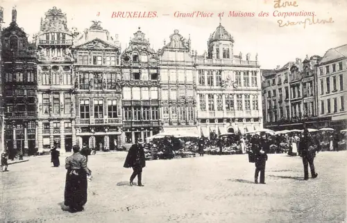 Belgien Brüssel 1906 Grand Place Maisons des Corporations Postkarte