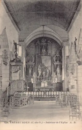 A656 Frankreich Trebeurden L'Eglise du Bourg Kirche Interieur Vintage Postkarte