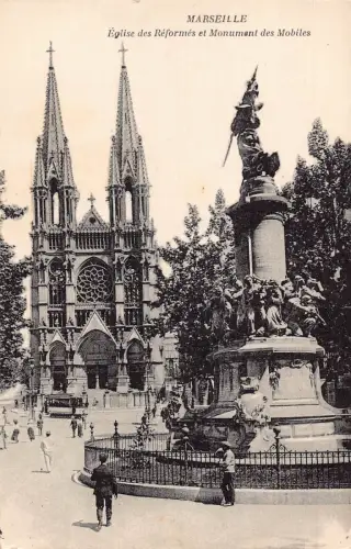 A657 Frankreich Marseille Eglise des Reformes et Monument des Mobiles Postkarte