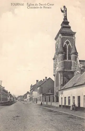 A658 Frankreich Tournai Eglise du Sacre Cour Chaussee de Renaix Kirche Postkarte