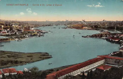 A668 Türkei Istanbul Konstantinopel Corne d'Or Prise d'Eyoub Vintage Postkarte