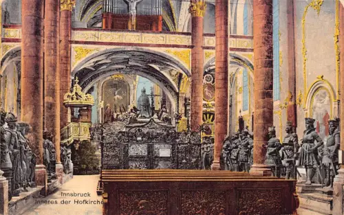 Österreich 1915 Innsbruck Innere Hofkirche Kirche Innenraum Vintage Postkarte