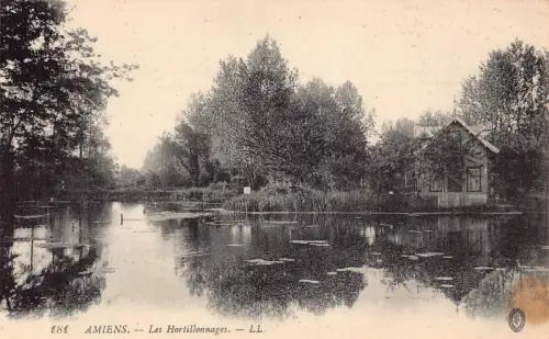 C004 Frankreich, Amiens, Les Hortillonnages Vintage Postkarte