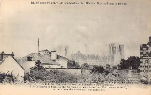 C004 Frankreich, Reims, Bomardment von Reims alte Postkarte