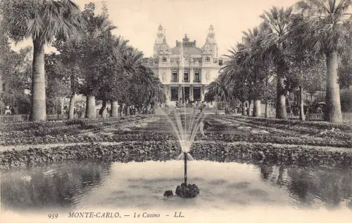 A872 Monaco Monte Carlo Le Casino - Brunnen Vintage Postkarte