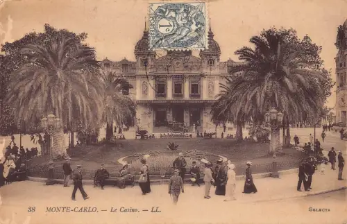 A872 Monaco Monte Carlo 1925 Casino Vintage Postkarte