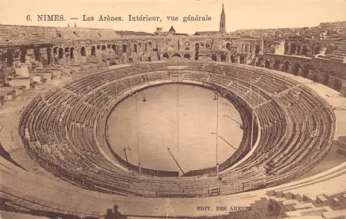 A683 Frankreich Nîmes Innenansicht Arena Vintage Postkarte