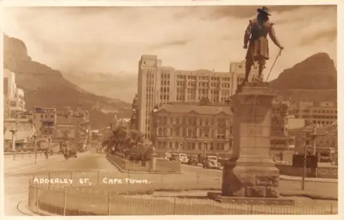 Südafrika Adderley St Cape Town Monument RPPC Vintage Postkarte